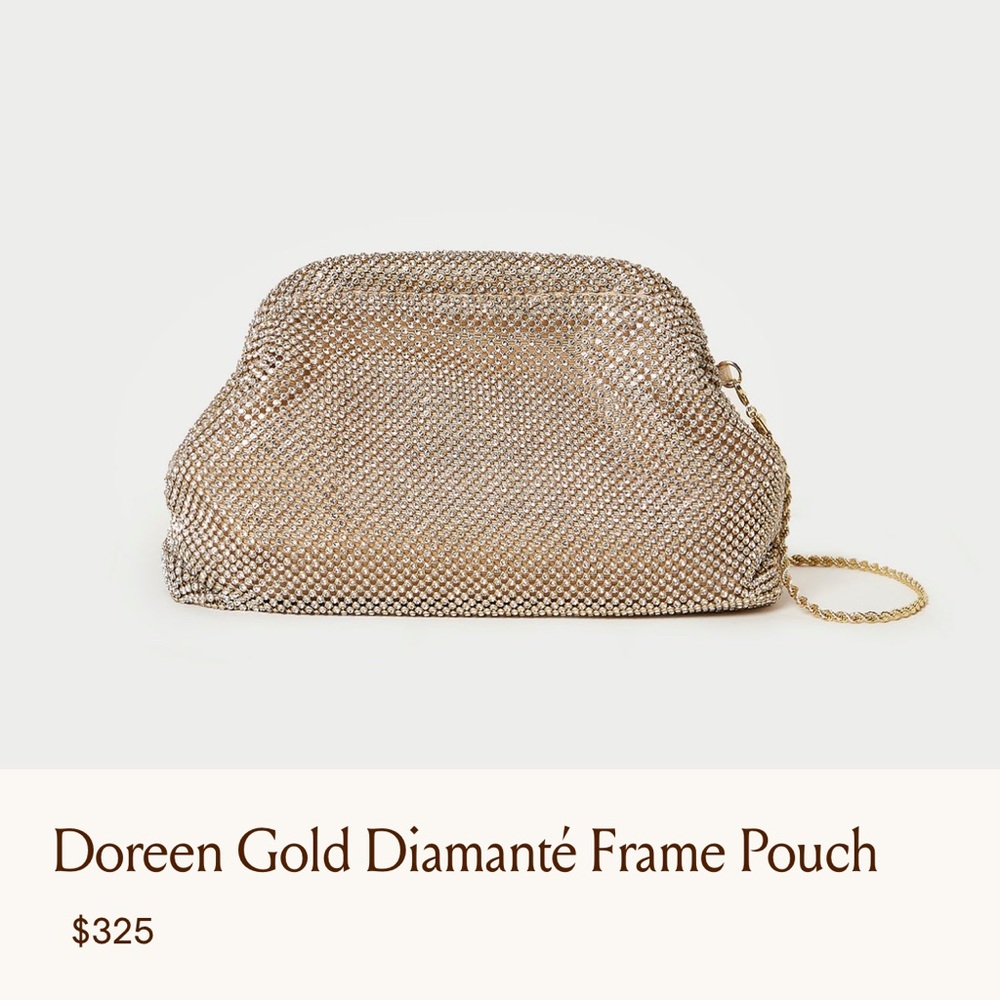 Loeffler Randall Gold Rhinestone Clutch